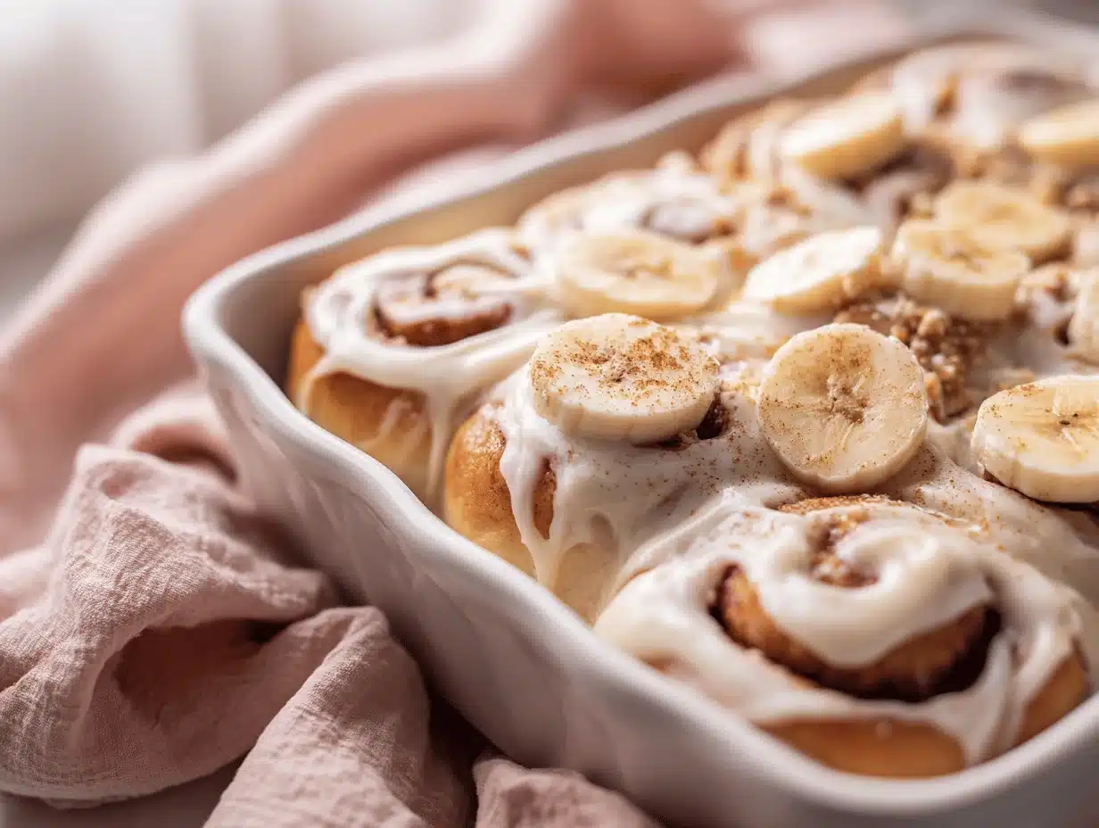 banana bread cinnamon rolls - featured image