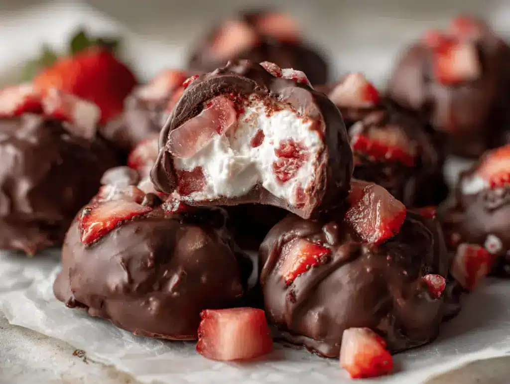 chocolate strawberry yogurt clusters - featured image