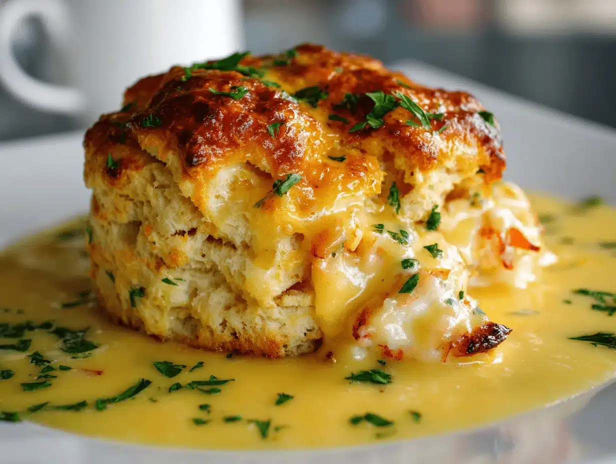 crab stuffed Cheddar Bay biscuits preparation steps