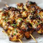 grilled ranch garlic parmesan chicken skewers - featured image