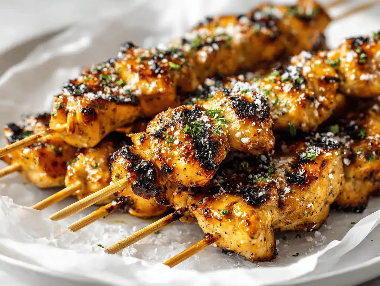 grilled ranch garlic parmesan chicken skewers preparation steps