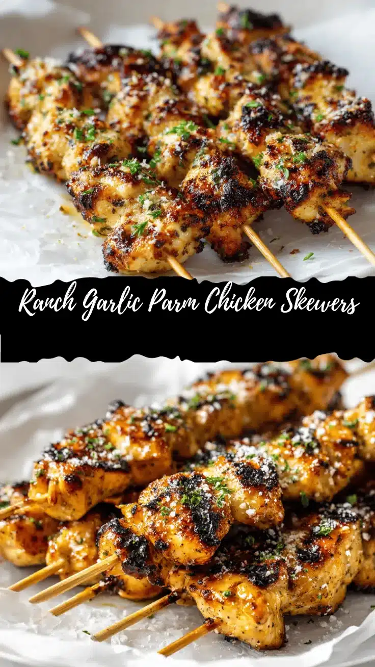 grilled ranch garlic parmesan chicken skewers recipe