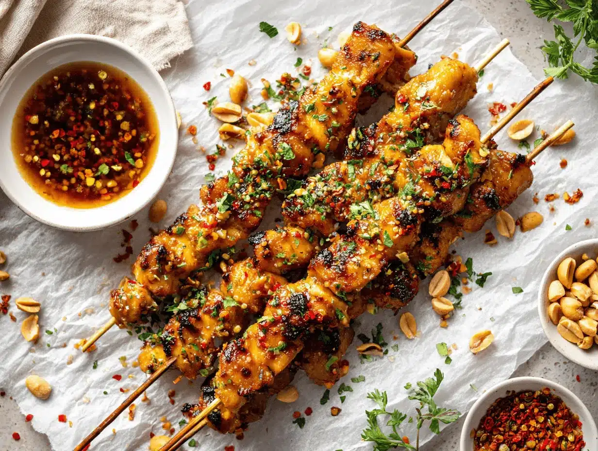 honey garlic chicken skewers preparation steps
