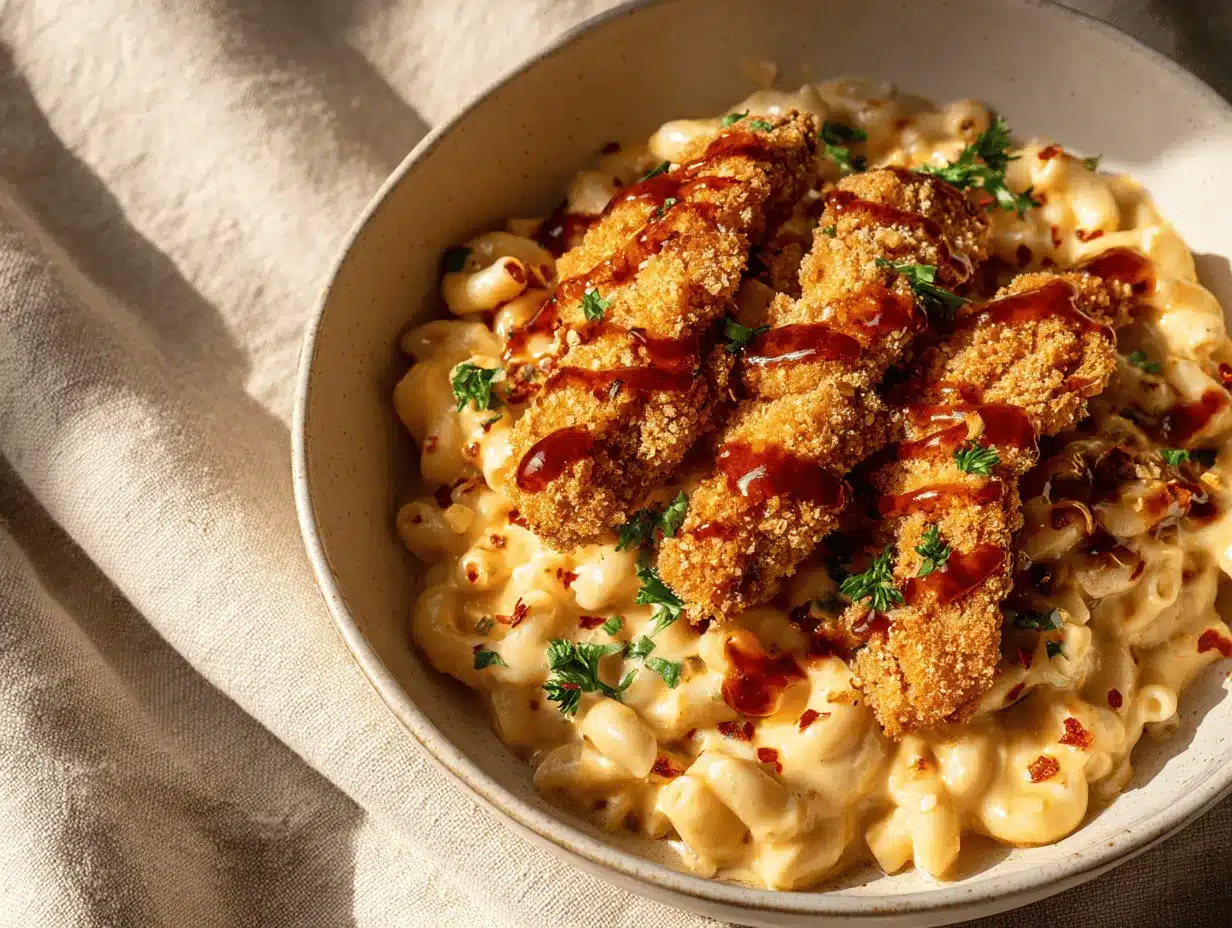 honey pepper chicken mac and cheese preparation steps