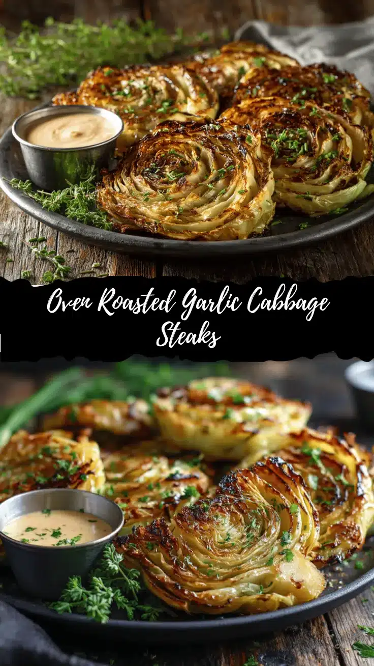 oven roasted garlic cabbage steaks recipe