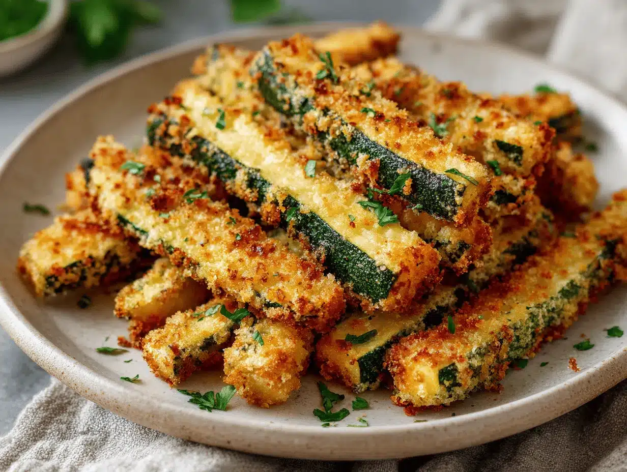 Parmesan zucchini fries preparation steps