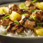 pineapple chicken and rice bowl - featured image