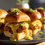 pretzel-crusted chicken sliders - featured image