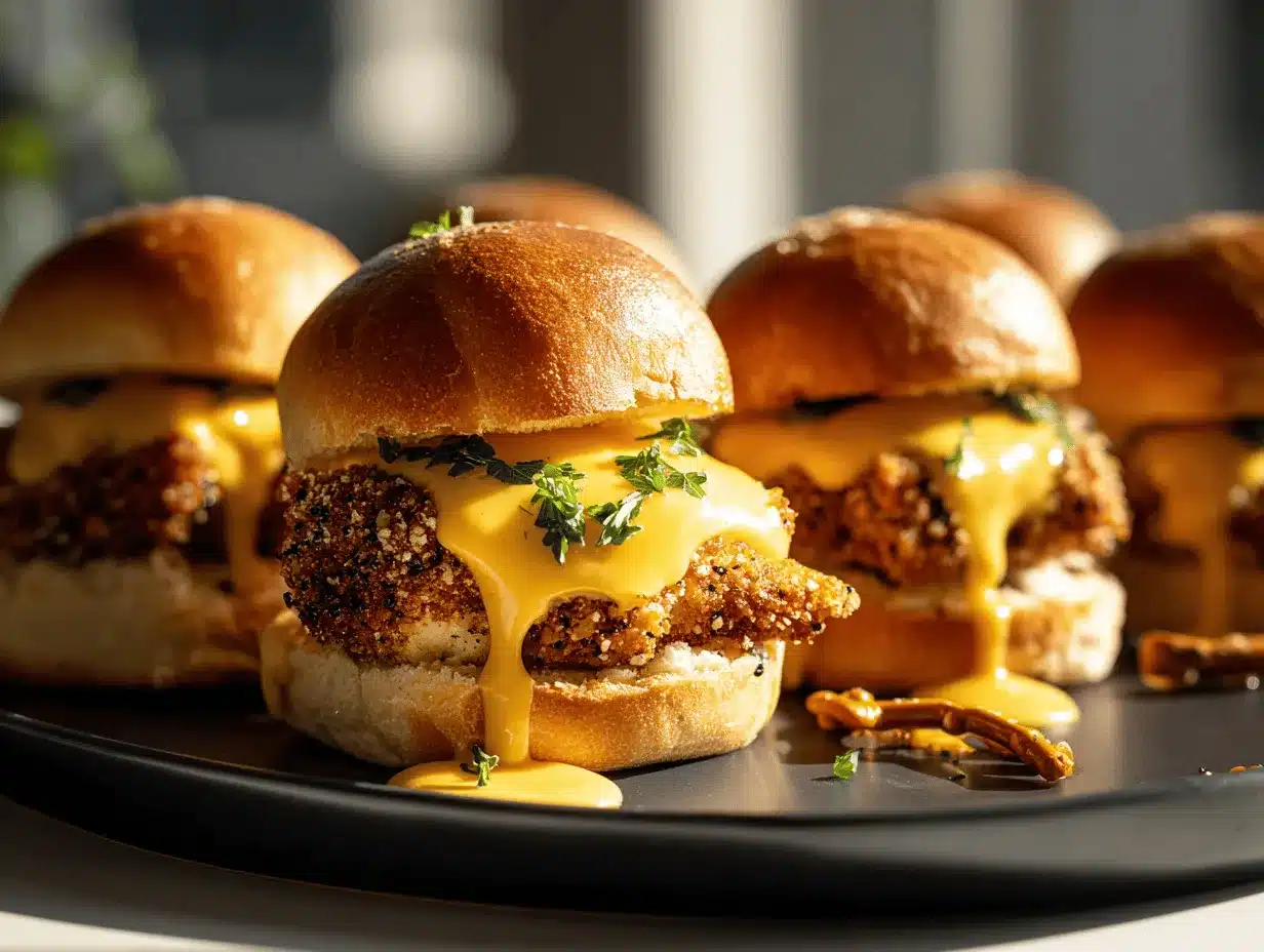 pretzel-crusted chicken sliders preparation steps