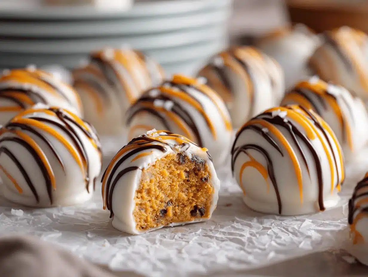 Salted Caramel Pumpkin Pie Truffles preparation steps