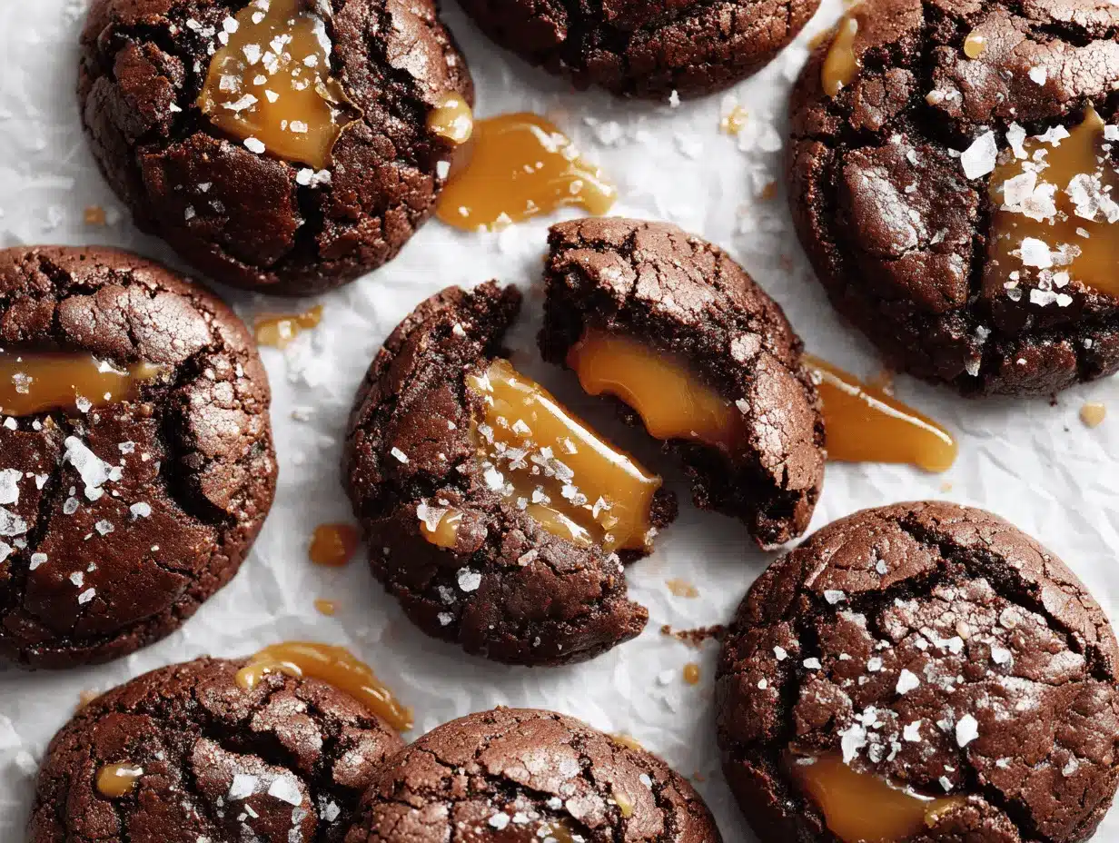 salted caramel stuffed brownie cookies preparation steps